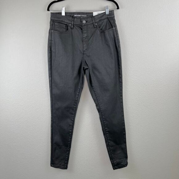 I.N.C International Concepts Black Wash Mid Rise Coated Skinny Jeans 12/31 NWT - Picture 15 of 16